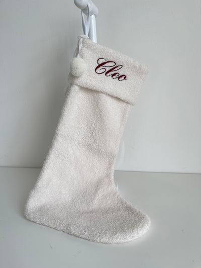 Personalised Boucle Christmas Stocking