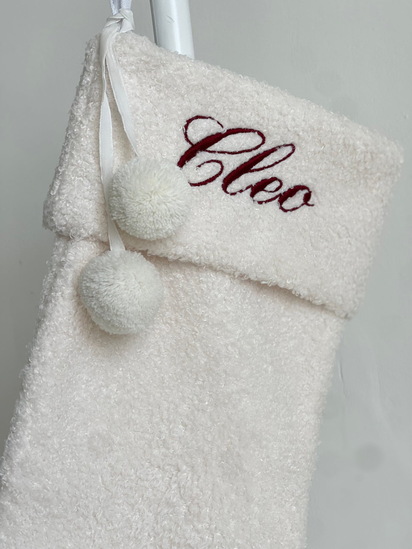 Personalised Boucle Christmas Stocking