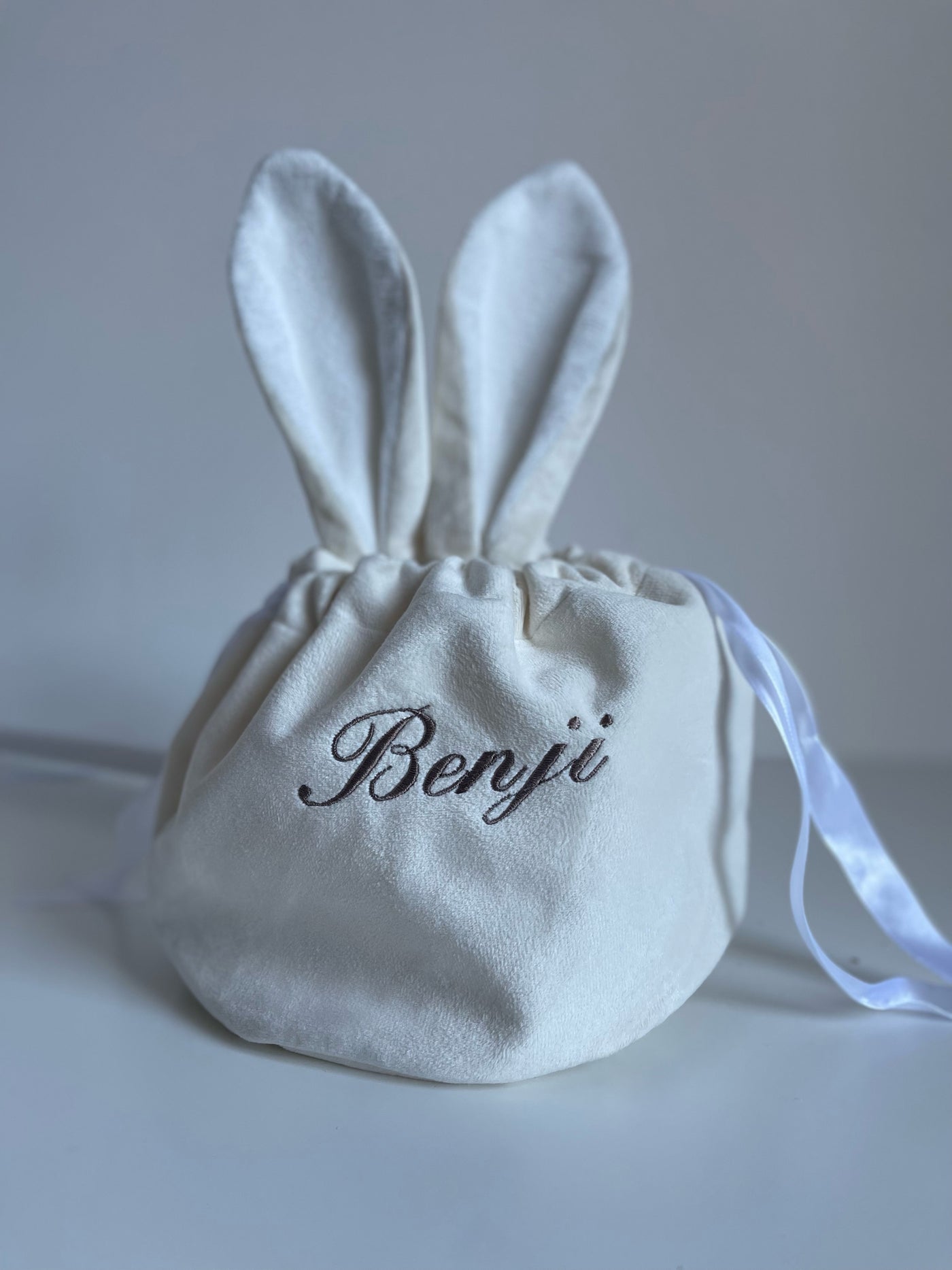 Velvet Cream Personalised Easter Egg Bag