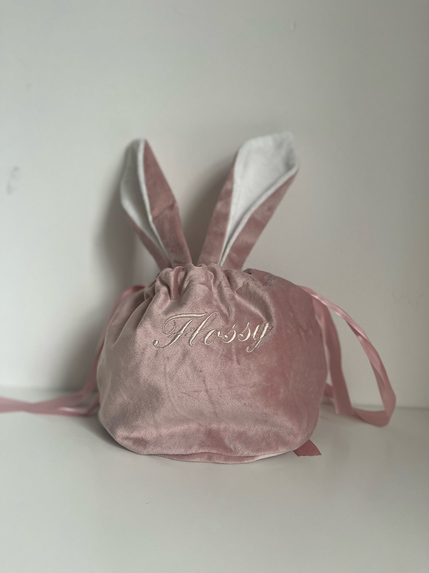 Velvet Pink Personalised Easter Egg Bag