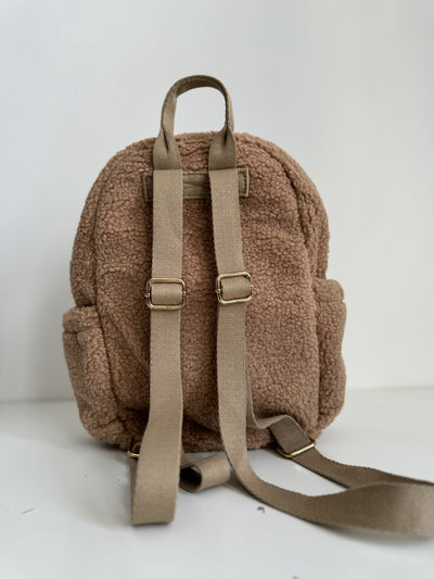 Personalised Caramac Boucle Teddy Backpack