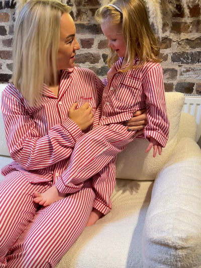 Personalised Childrens Christmas Pyjama Set - Classic Pin Stripe