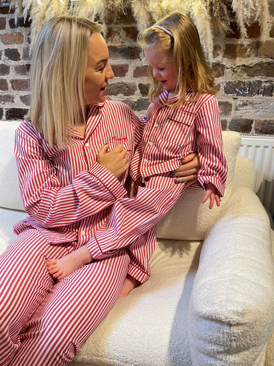 Personalised Adults Christmas Pyjama Set - Classic Pin Stripe