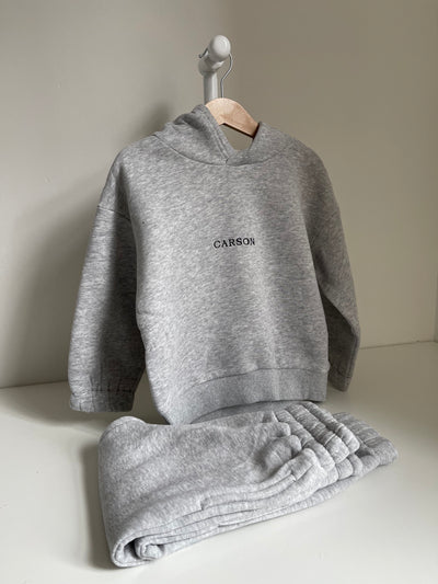 Personalised Oversized Grey Children's Hooded Tracksuit Set