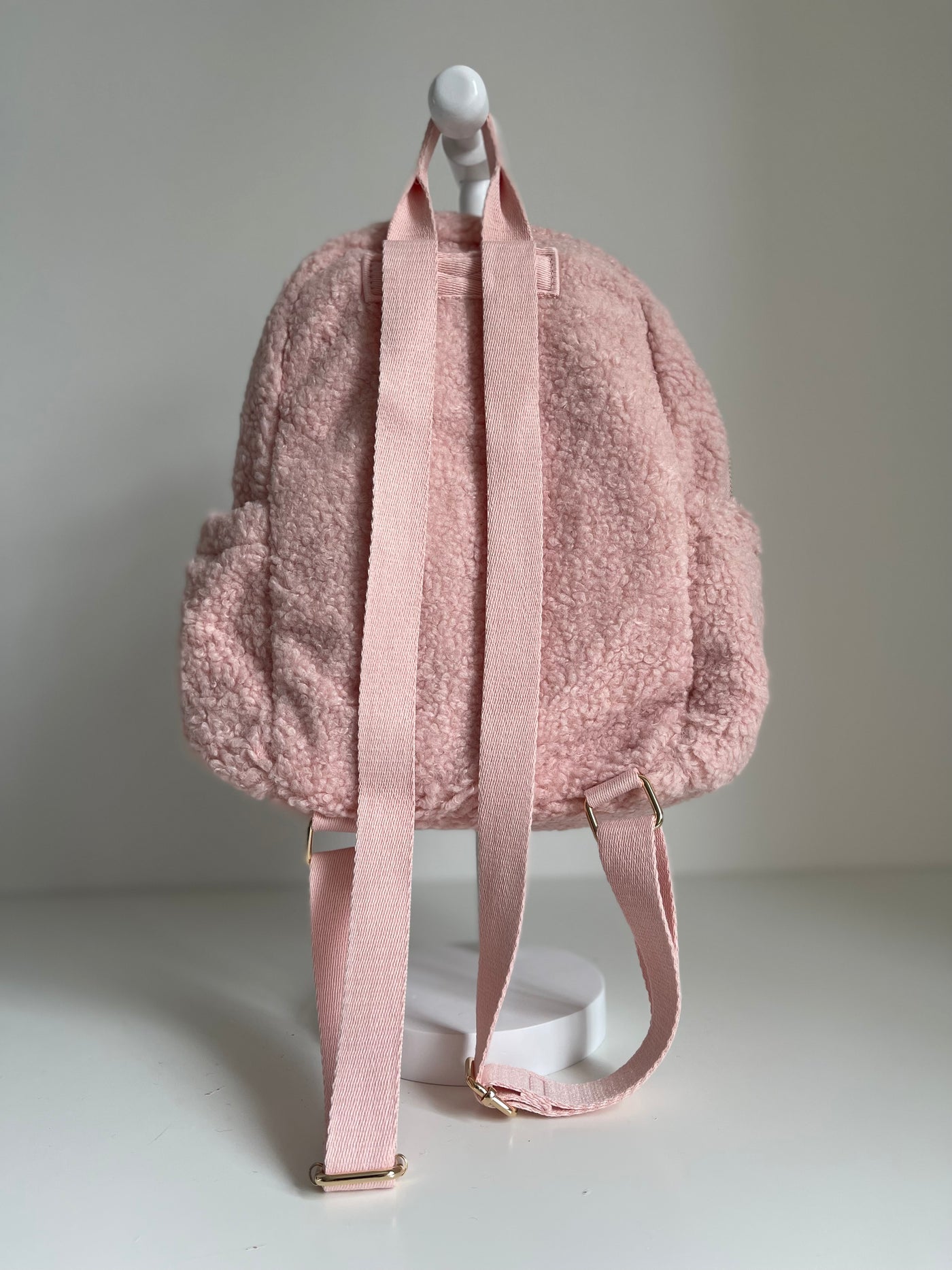 Personalised Primrose Pink Boucle Teddy Backpack