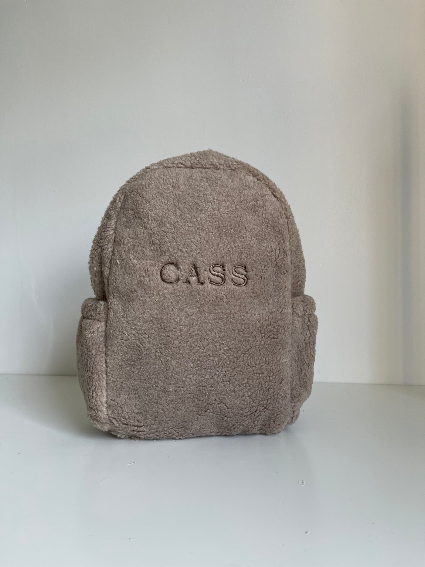 Personalised Cappuccino Boucle Teddy Backpack