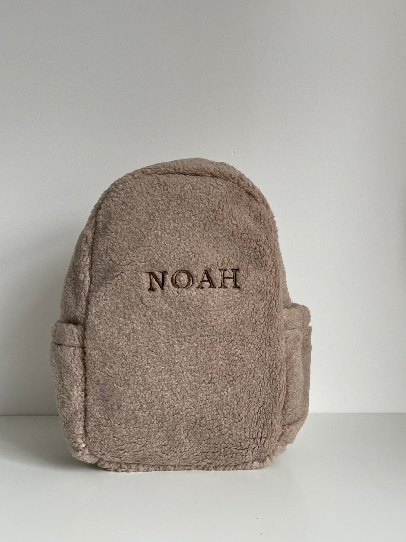 Personalised Cappuccino Boucle Teddy Backpack