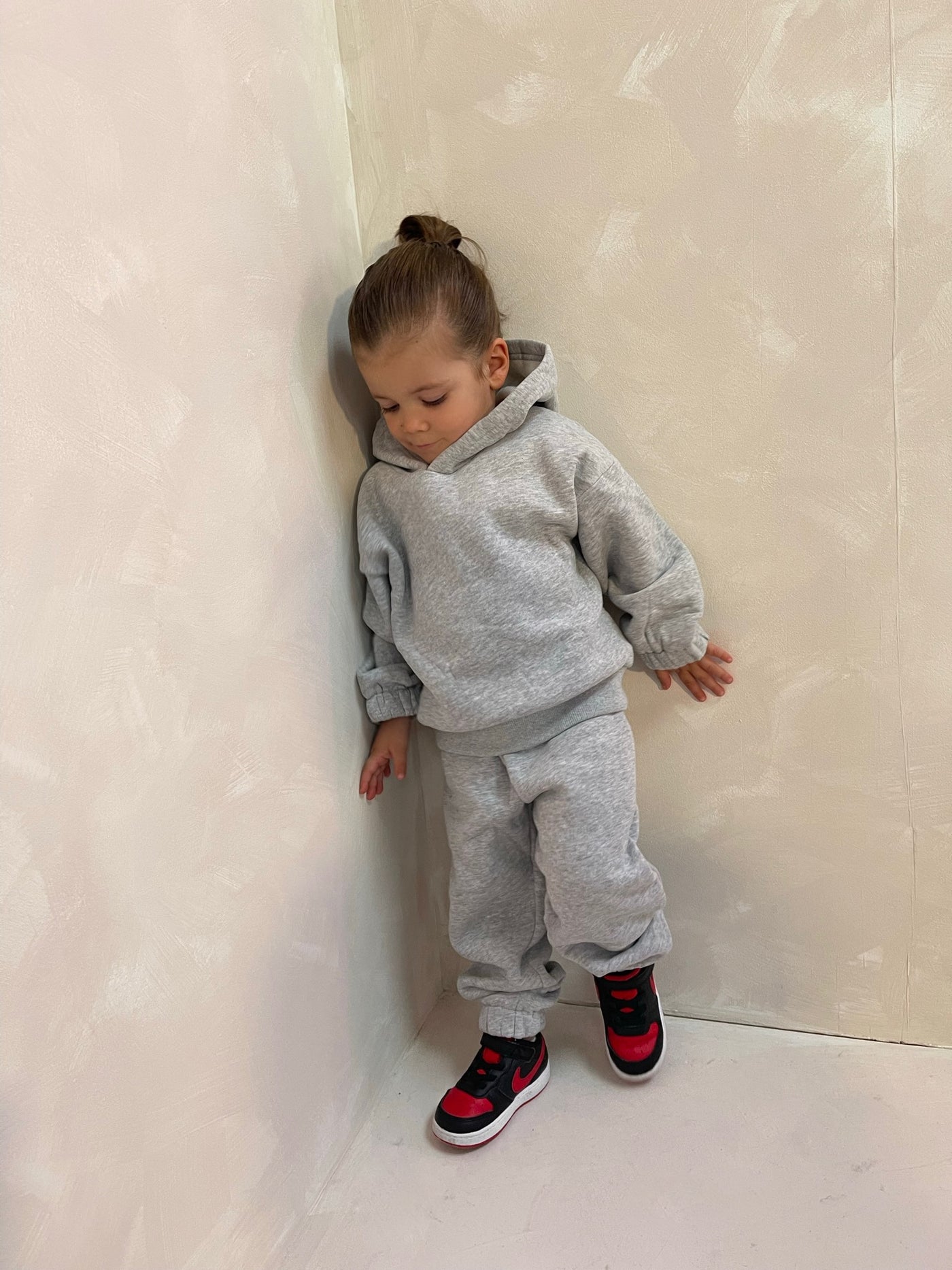 Personalised Oversized Grey Children's Hooded Tracksuit Set