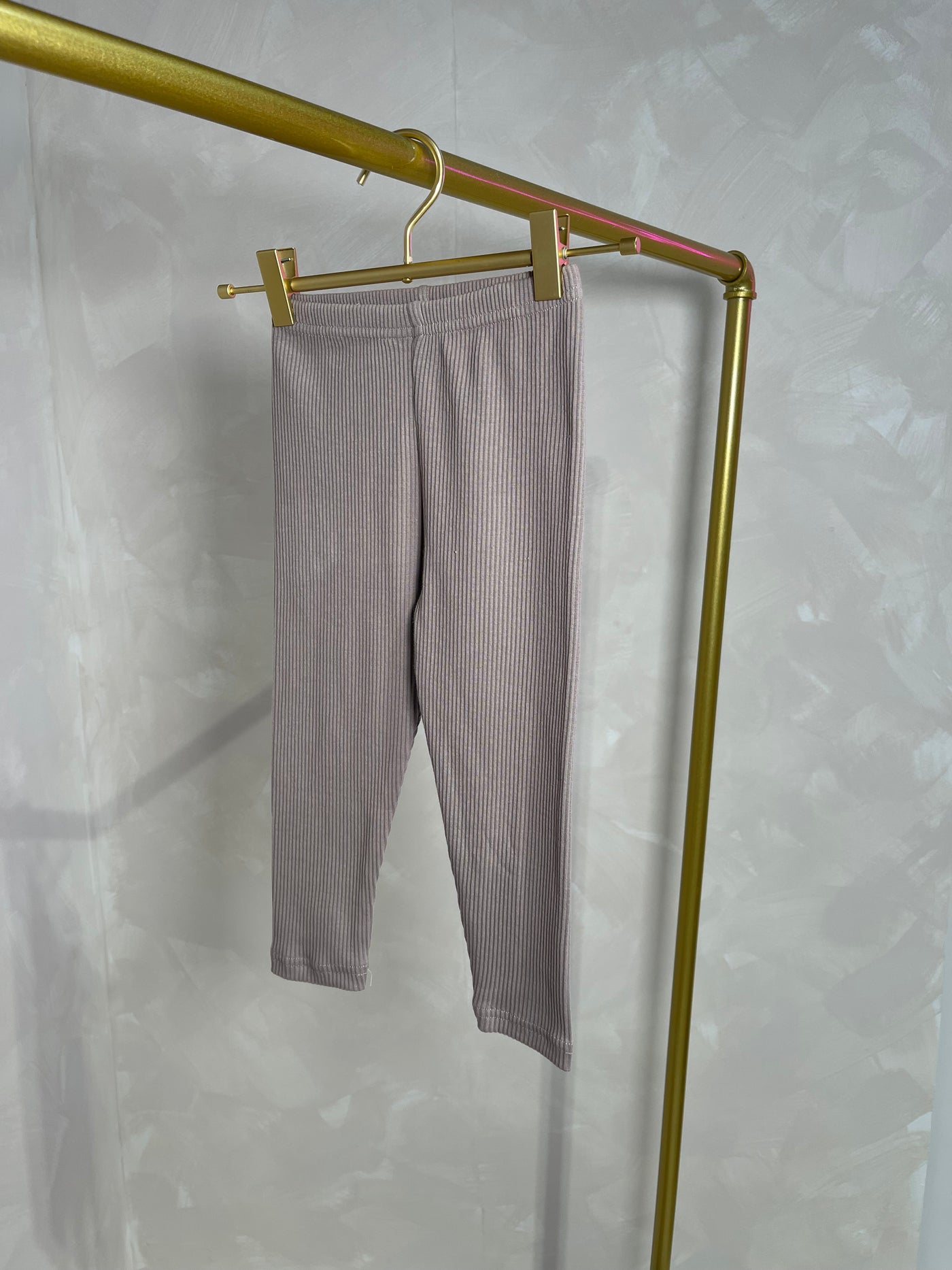 Almond Ribbed Organic Cotton Leggings